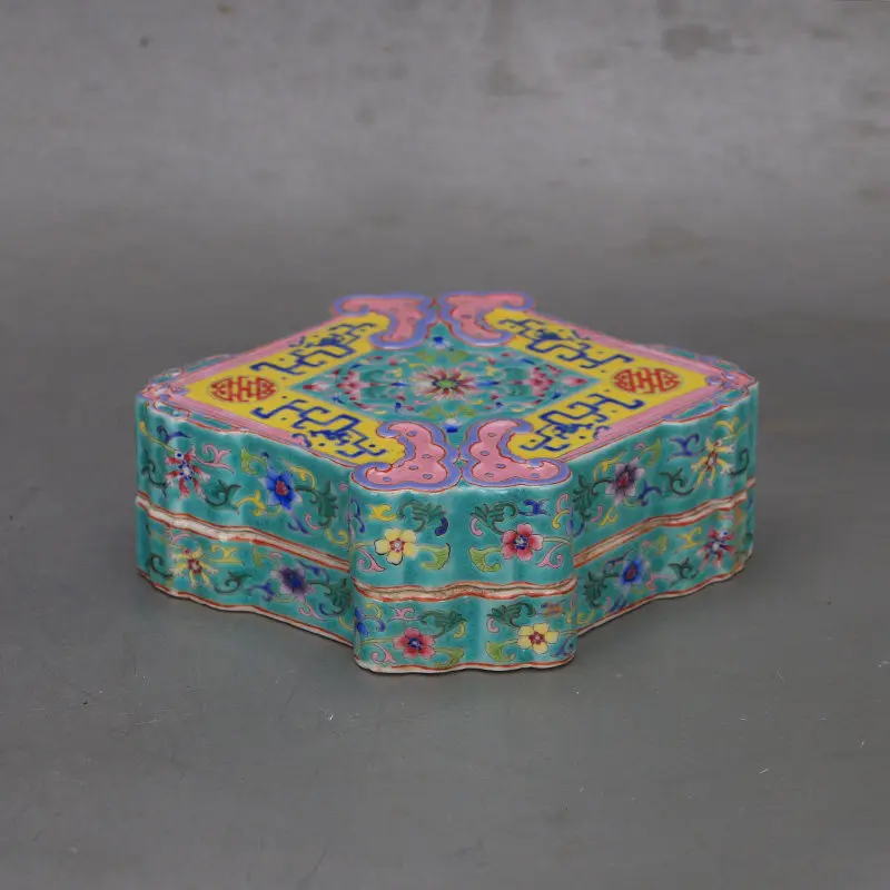 Yongzheng Style Famille Rose Double Happiness Lotus Powder Box Ceramic Vintage Home Decor Gift
