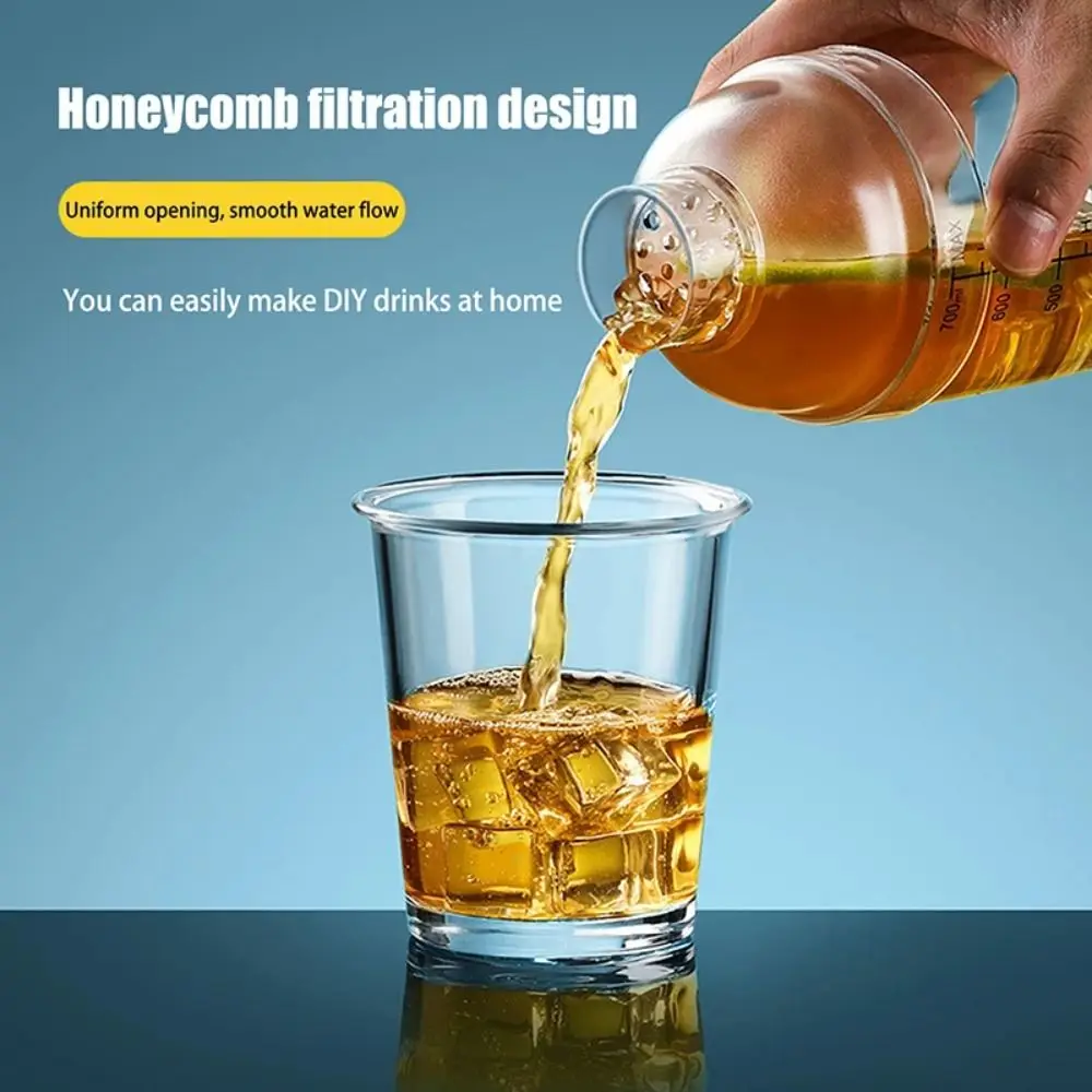 

500/700/1000ml Cocktail Mixer Cup BPA-Free Broken Popsicles Drink Hand-Shake Mixer Leakproof Transparent Scale