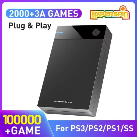 12T Hyperspin 외장형 하드 드라이브 100000 + Windows용 PS3/PS2/PS1/PSP/SS/X BOX/Game Cube/WII 휴대용 HDD용 레트로 게임