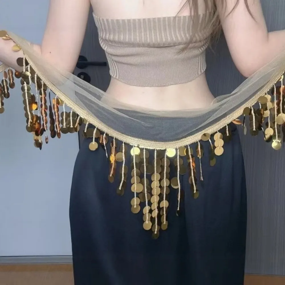 Mode Pailletten Kwasten Taille Keten Glanzende Hip Hop Taille Handdoek Taille Accessoires Jazzdans Riem