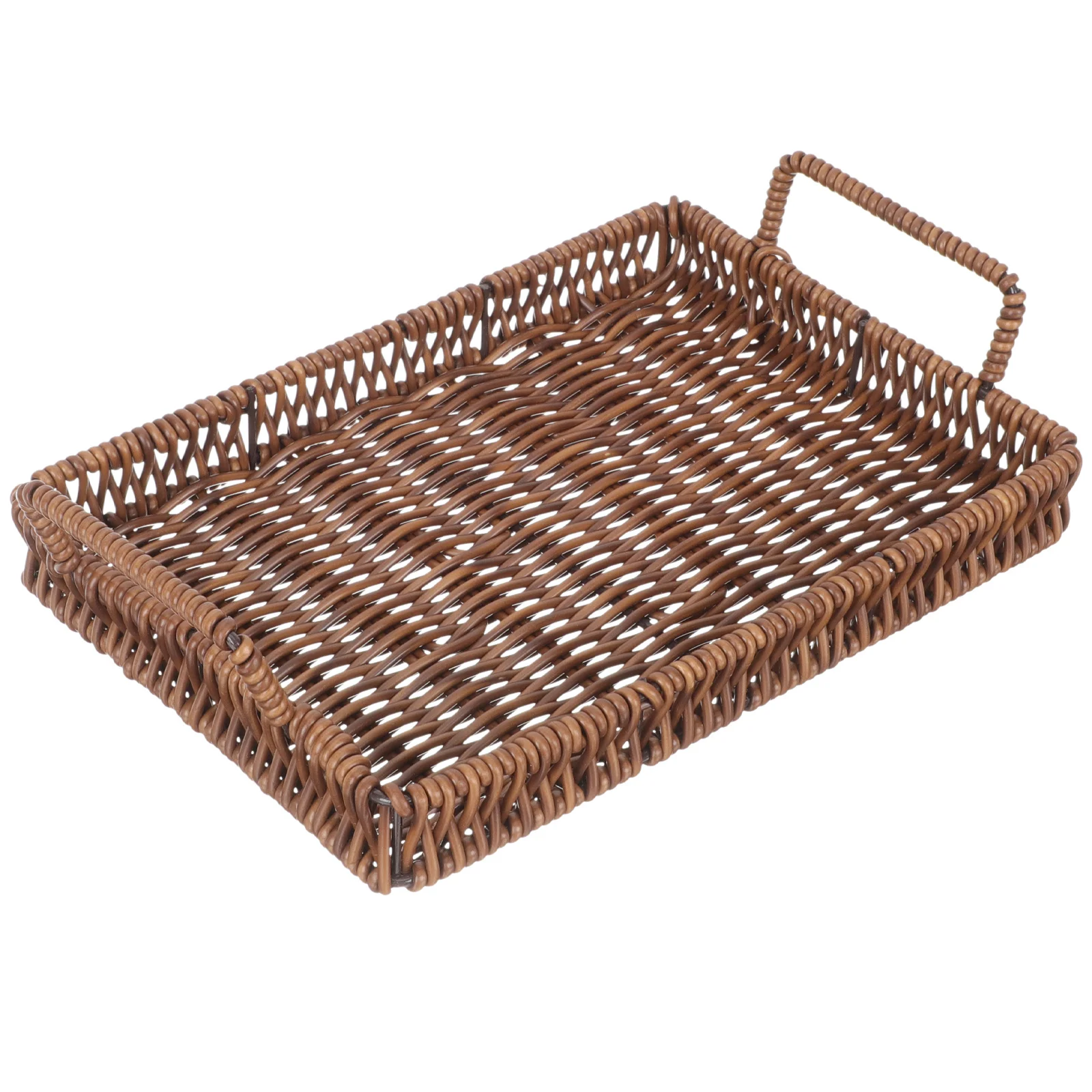 

1pcs Rectangular Woven Bread Basket For Kitchen Storage Snacks Cosmetics Organization Decorative Small Baskets Food Serving