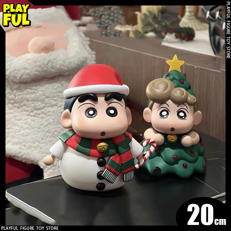 In Stock Crayon Shin-Chan Christmas Snowman Shinnosuke Nohara Christmas Tree Himawari Anime Figure Cute Doll Toys Christmas Gift