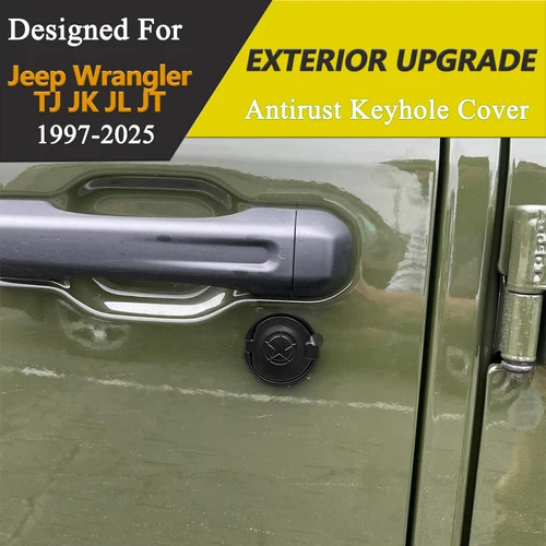 Imagen 2 del producto Cubierta protectora para cerradura de puerta de coche, embellecedor para Jeep Wrangler TJ JK JL Gladiator JT, tapa antioxidante para cerradura, accesorios de piezas exteriores