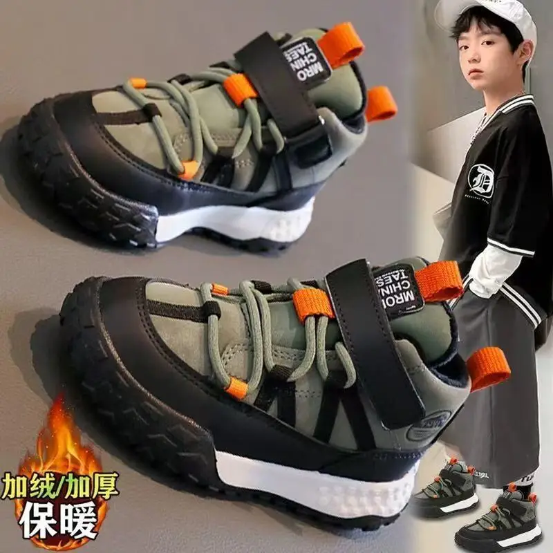 

Kawaii Casual Shoe Fashion Childrens Shoes Boys Shoes Winter 2025 New Kids Cotton Shoes Fleece Lined Thickened Big Boys Sneakers