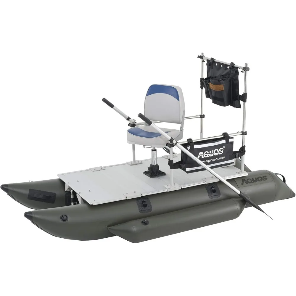 Heavy-Duty for One Series 8.8plus ft Inflatable Pontoon Boat with Stainless Steel Guard Bar and Folding Seat