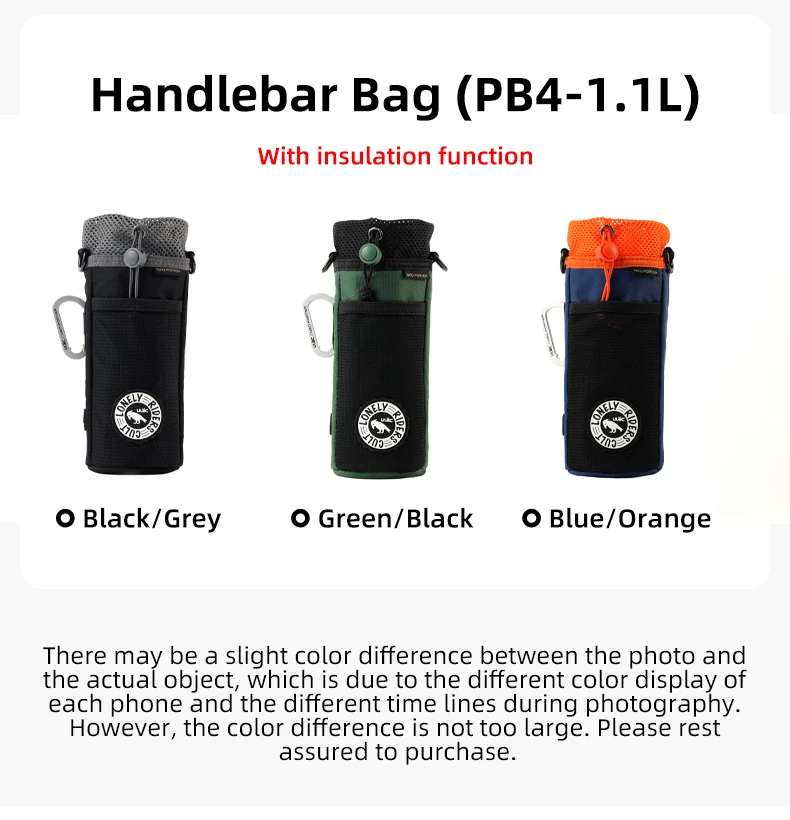ULAC Fahrrad-Lenkertasche, 1/1,1 l, MTB, Rennrad, Roller, C-HOLD, wasserdichte Vorbautasche, Radfahren, Wasserflaschentasche mit abnehmbarem Streifen – Detail 21