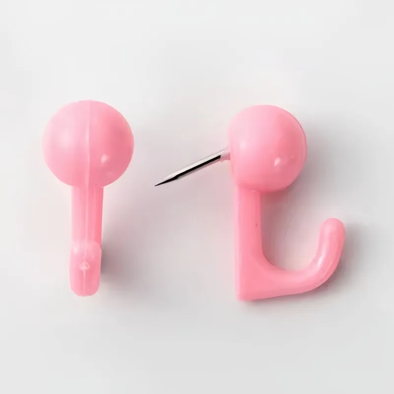 Push Pin Hooks 75 pcs, Random Color, Sturdy Hold, for Corkboards, Bulletin Boards and Office Use, Easy to Install