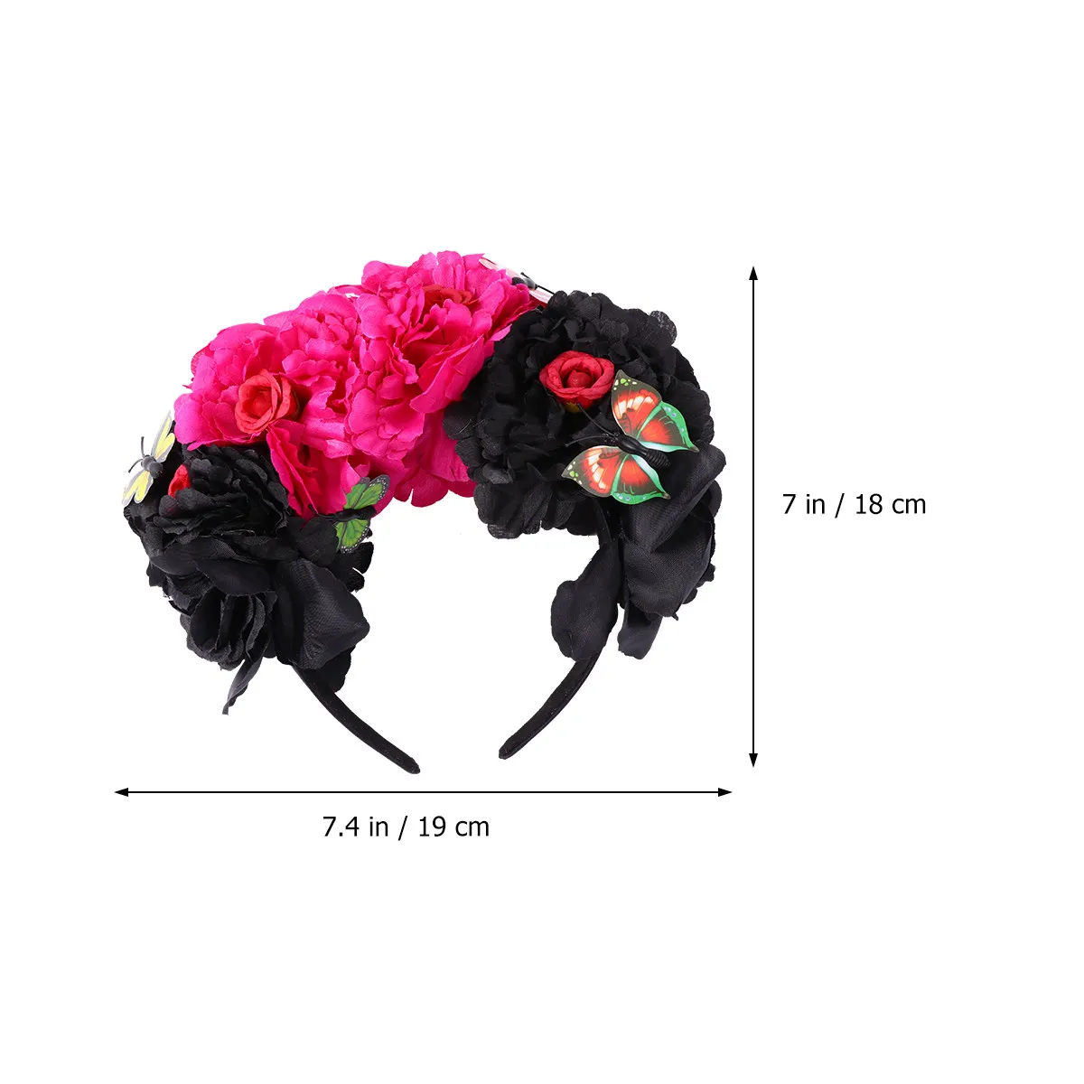 Beautiful Large Flower Butterfly Hair Band for Women Soft Skin Friendly Secure Fit Cosplay Halloween Party Photography Headdress