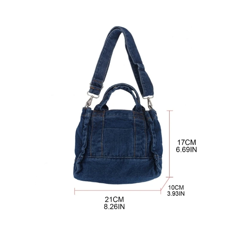 Bolso hombro tela vaquera con bolsillo multifunción, bolso hombro para mujer, comprador