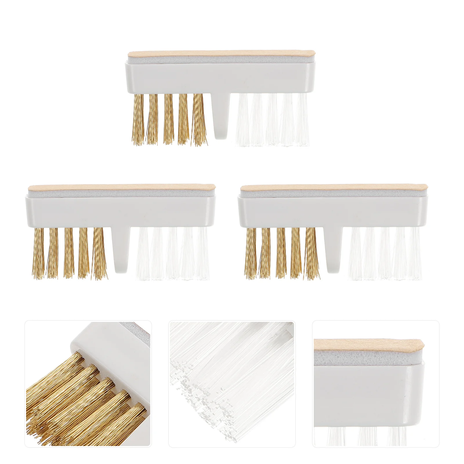 3pcs Copper Wire Cleaning Brush for Nail Drill Bits Salon Tools Deep Clean Polish Extend Life Quick Save Time Nail