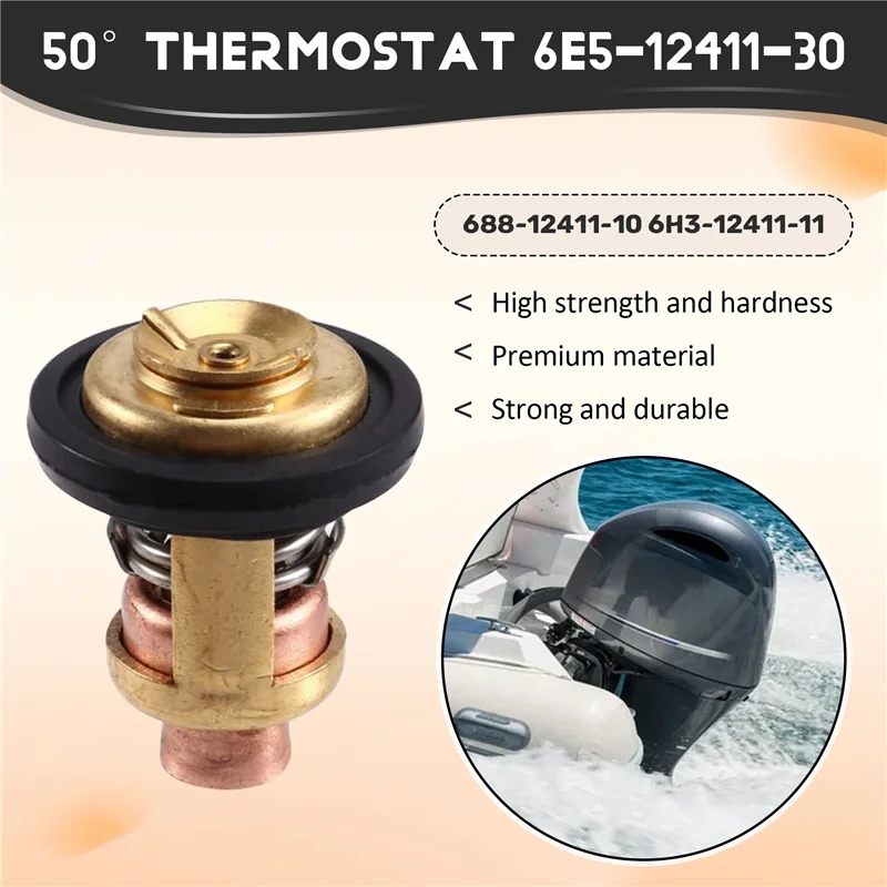 

50 ° Комплект термостатов 6E5-12411-30,688-12411-10 6H3-12411-11 для подвесного двигателя Parsun 9,9/115/130/140/150/175/200/225/250HP-Boom