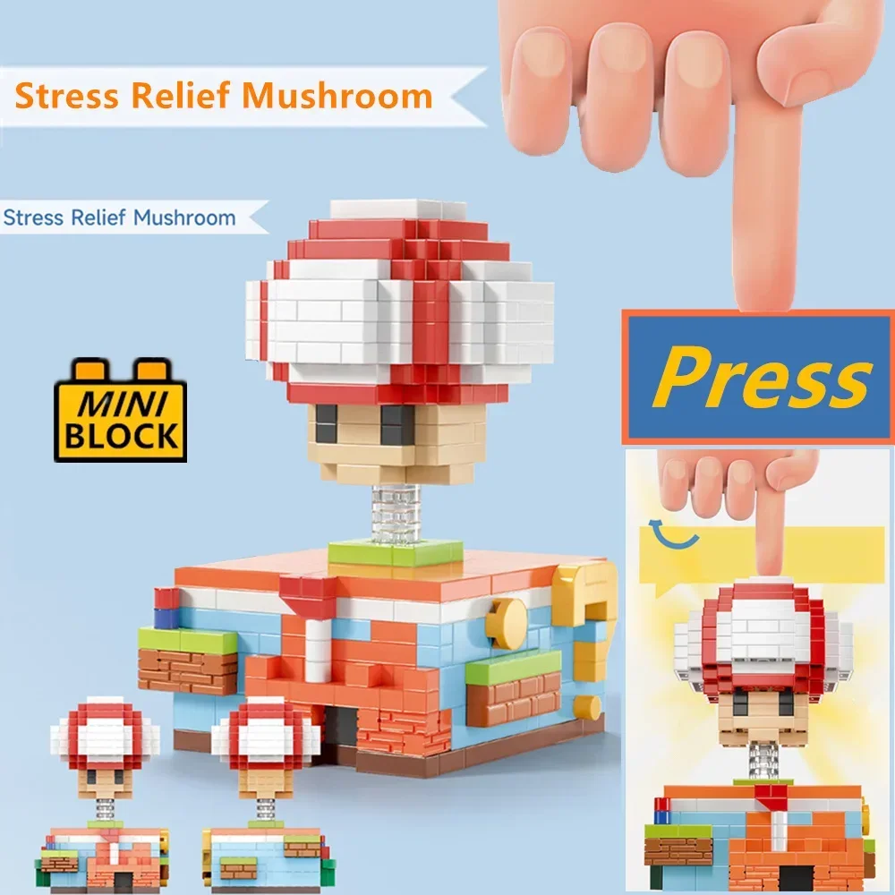 Anit Stress Relief Mushroom Dekoracja domu Roślina doniczkowa Mini-blok Model Klocki do budowy Zestaw upominkowy dla dzieci