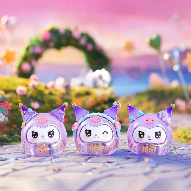 Lámpara pequeña de bendición Kawaii Damo, caja ciega, bonito adorno pequeño Kuromi de dibujos animados, decoración de escritorio para dormitorio, regalo sorpresa de vacaciones