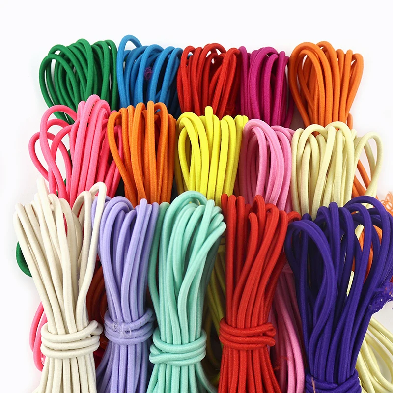 

10/20/30M Meetee 4mm Elastic Band for Hair Strap Elastics Rope Hoodie Drawstring Cord Stretch Rubber Bands DIY Sewing Accessory
