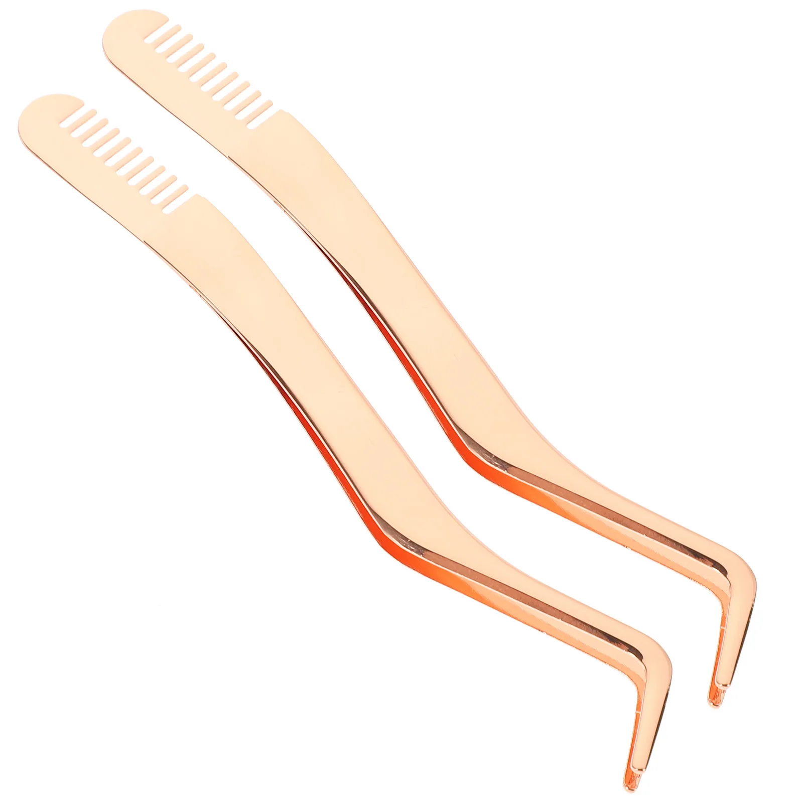 2 Stück Wimpernpinzette Kamm Edelstahl Leichte Wimpernpinzette Applikator Sicheres nützliches Werkzeug für Wimpernverlängerungen