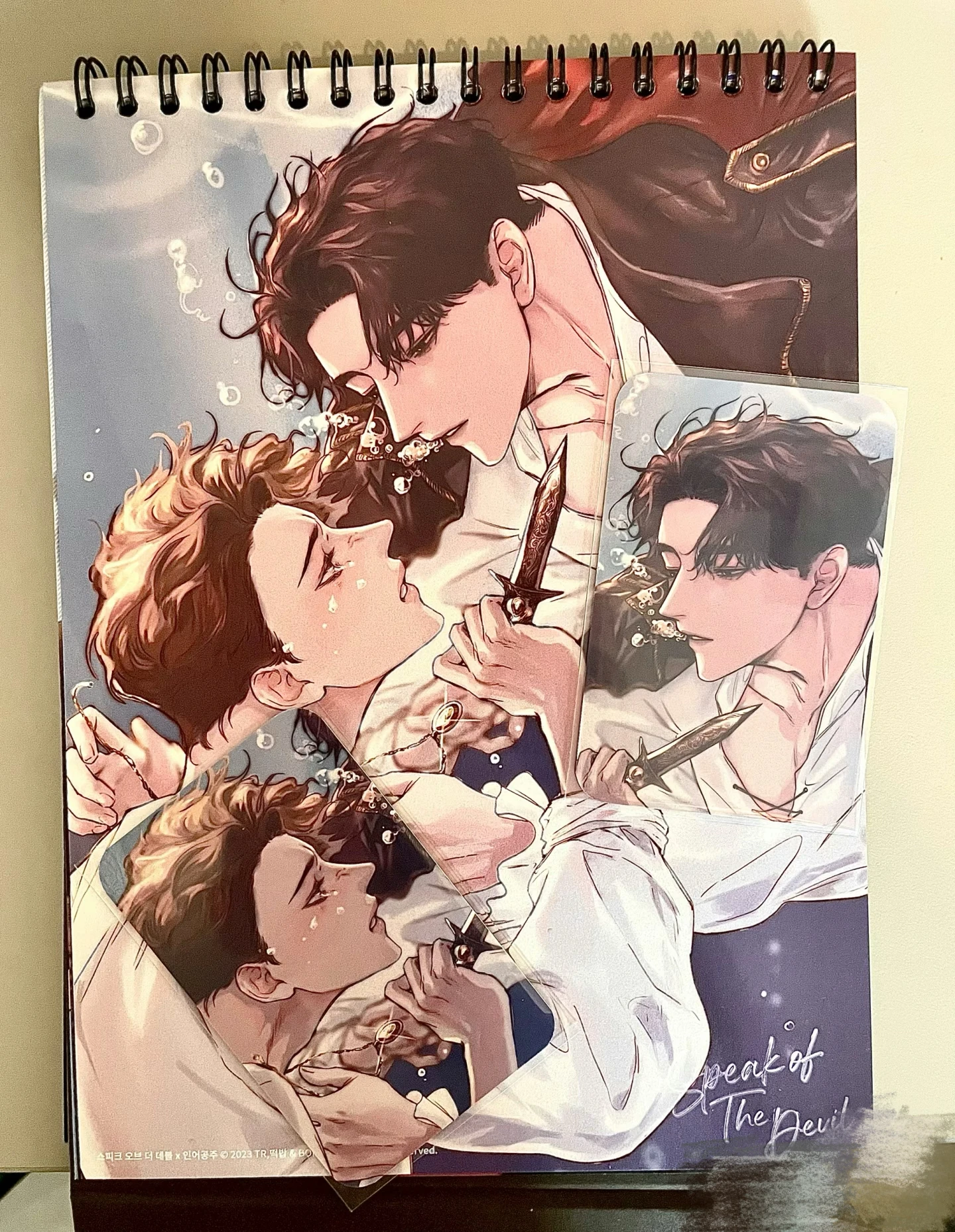 التقويم الرسمي لعام 2023 الكوري BL Manhwa Bomtoon Fairy Tale مجموعة IP واحدة: 1 صفحة + 2 بطاقات الدفع مرة أخرى/المد المنخفض/المقاولات والشمبانيا