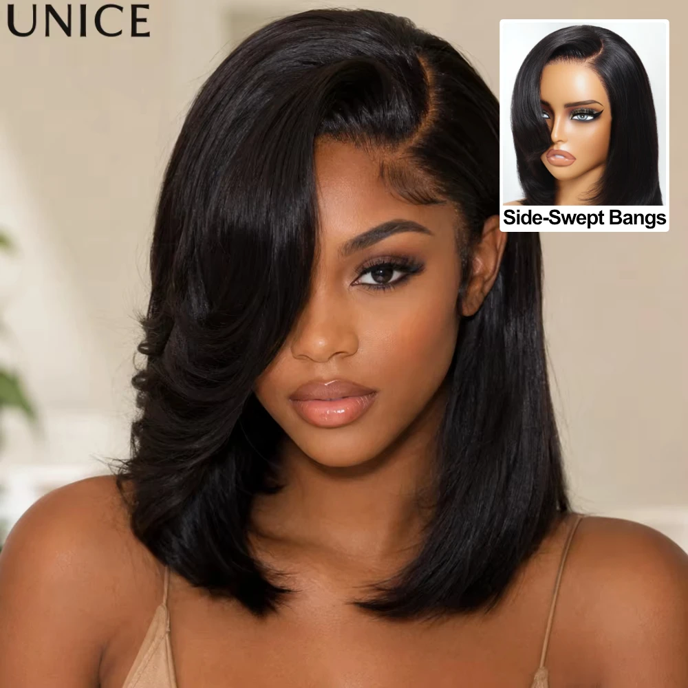 UNice Bye-Bye Slip™ 7x5 Lace Side Part Layered Straight Bob Wig