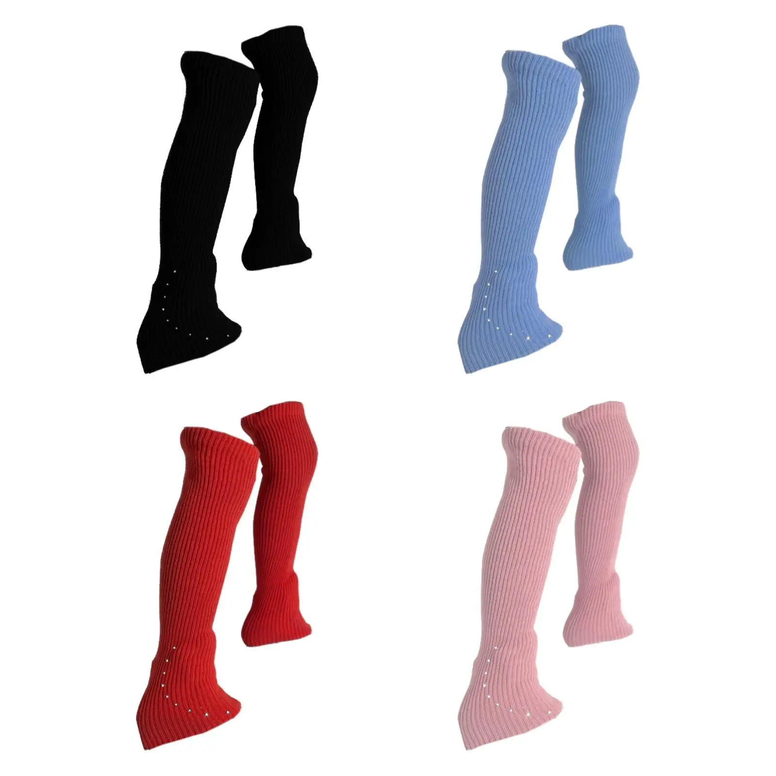 Skating Leg Warmers Knitting Long Leg Warmers over Knee Accessories High Footless Socks Skating Socks for Party Yoga Training