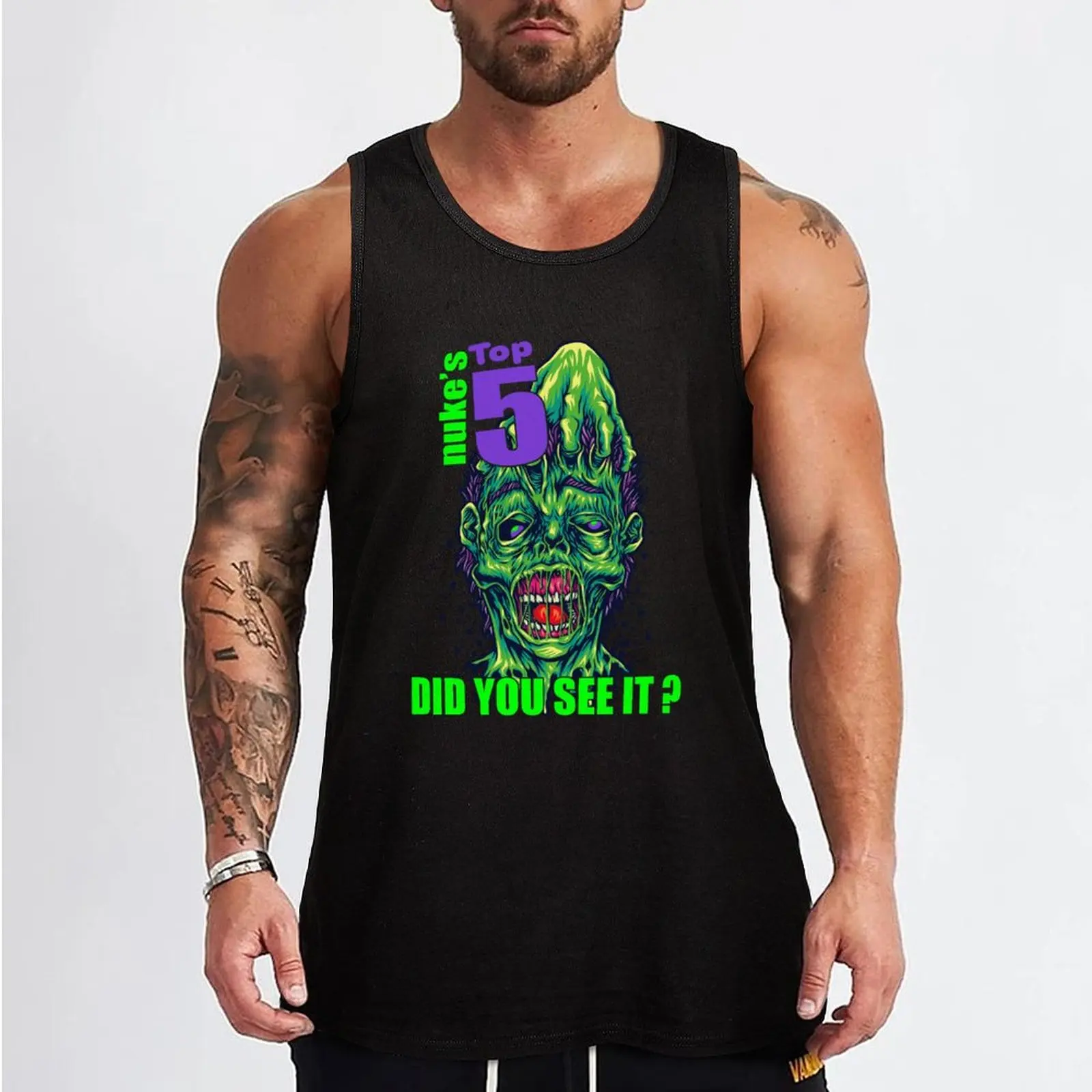 Nukestop5 Merch Nukes top 5 Did You See It Tank Top t-shirts for men Muscle fit Working vest