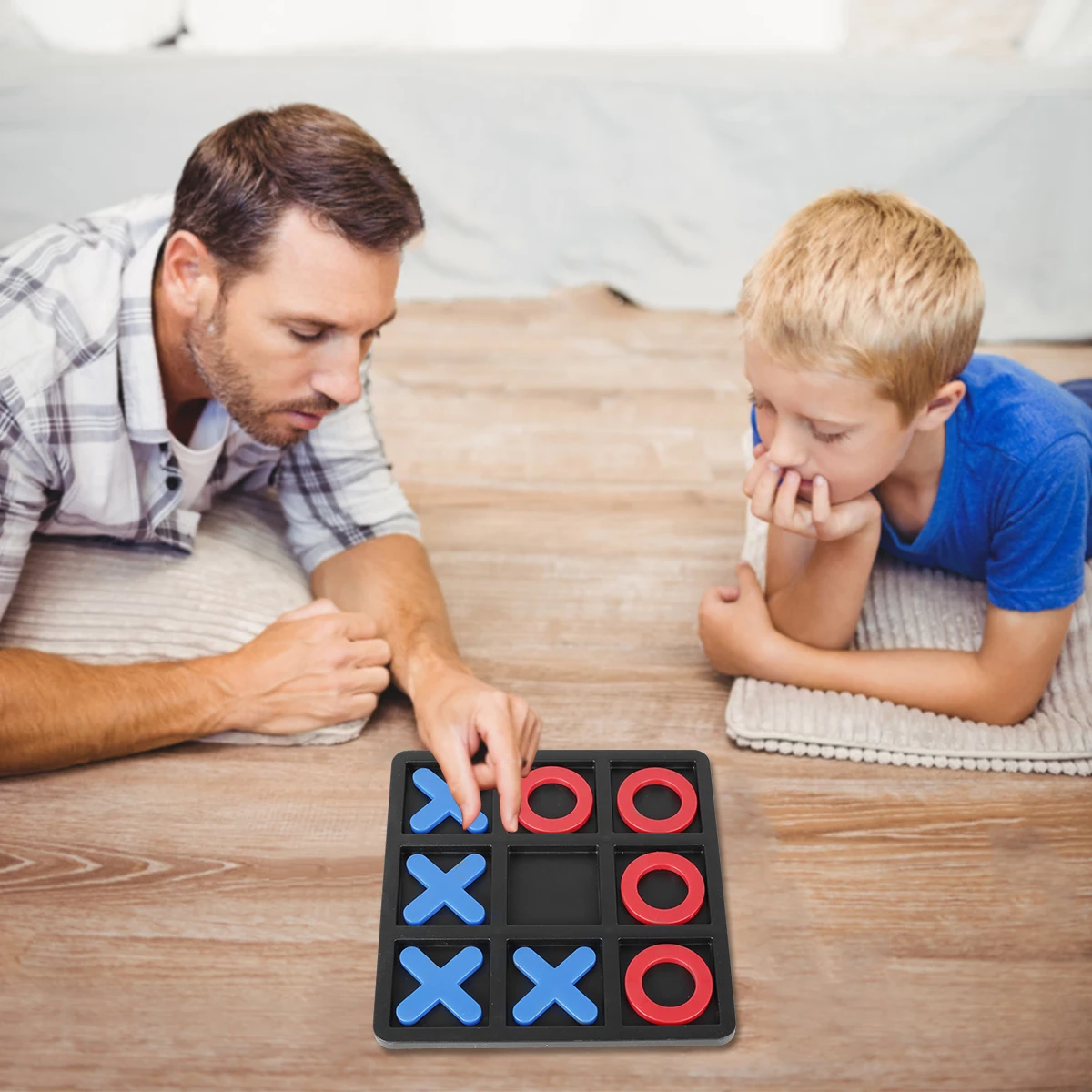 Juguete de madera Montessori, ajedrez de buey, interacción entre padres e hijos, juego de mesa de ocio, Mini círculo cruzado, juegos de rompecabezas