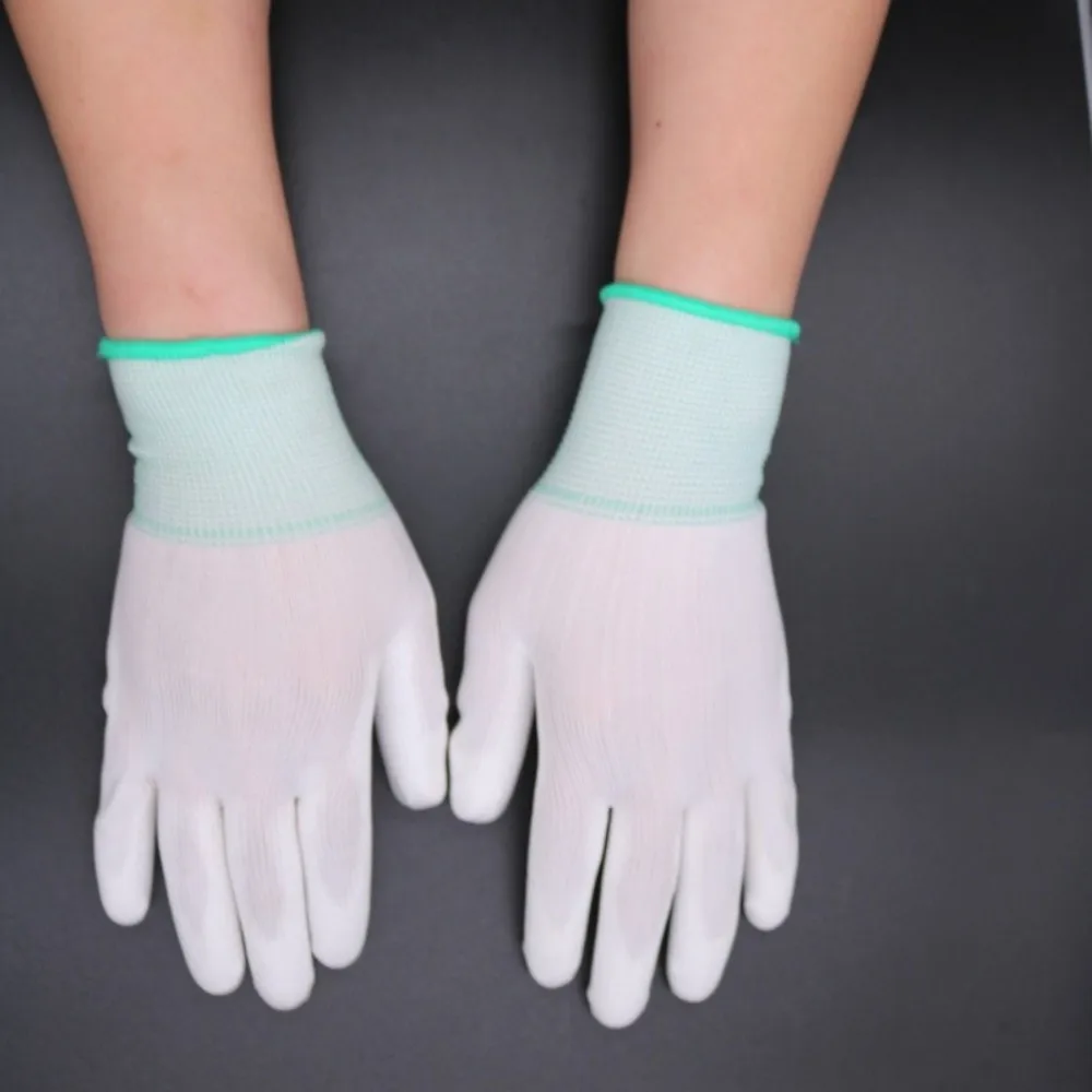 12 Pairs Wear Resistant Antique Work Gloves Solid Color Breathable Full Finger Gloves Thickened Cultural Polishing Mittens