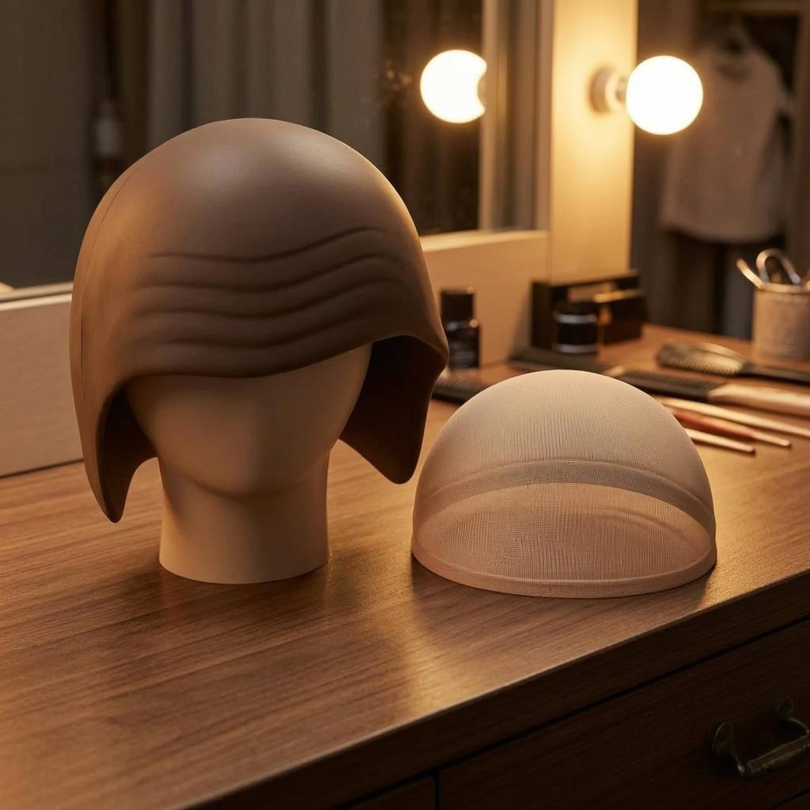 Realistic Bald Cap for All Genders Wrinkle-Detail Bald Cap Cosplay Accessory Stretchable Head Cover Halloween Costume