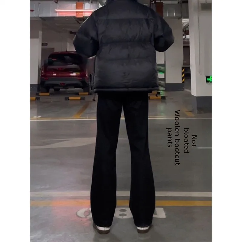 

Bla Knife Bell Bot Men's Autumn Winter Woolen Straight Leg Slimming Pants American Sle Long Cotton Blend Casual T...