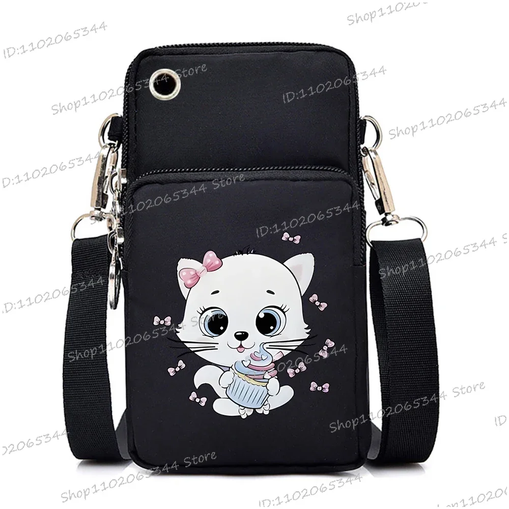 Women Mini Mobile Phone Bag Just A Girl Who Loves Cats Print Small Crossbody Bags Tote Purse Wallet Shoulder Bag Teen Handbags