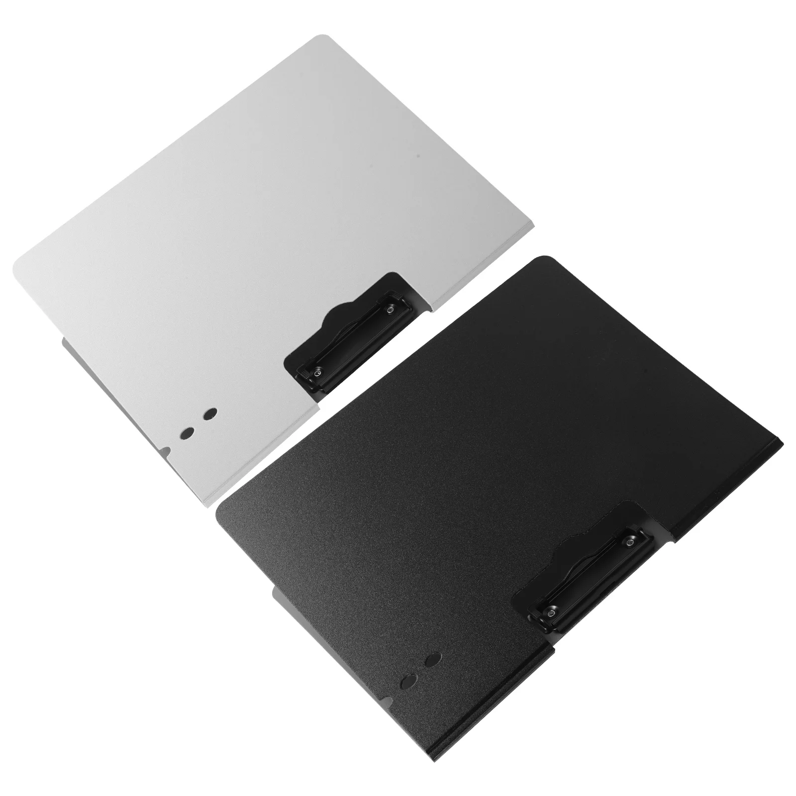 

2 Pcs Document Organizer Folders PP Material Storage File Folder Two Hole Clamps Metal Side Flip Portfolio A4 Office Student Use