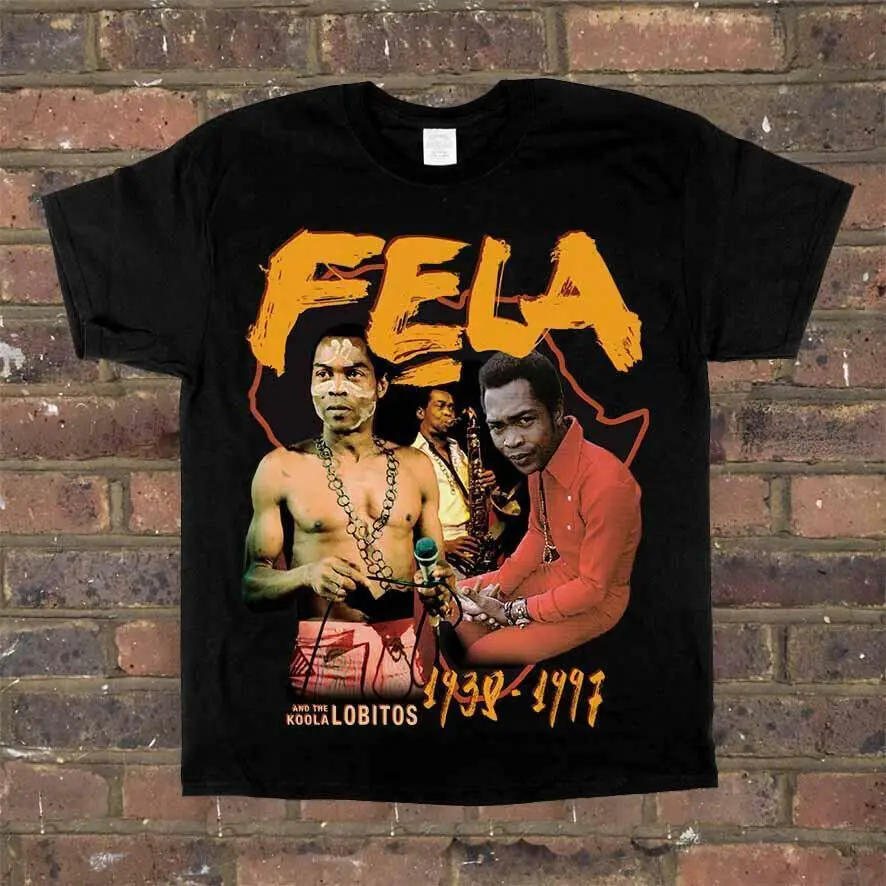 Fela Kuti T Shirt S-3XL Black Band African Mens and Women