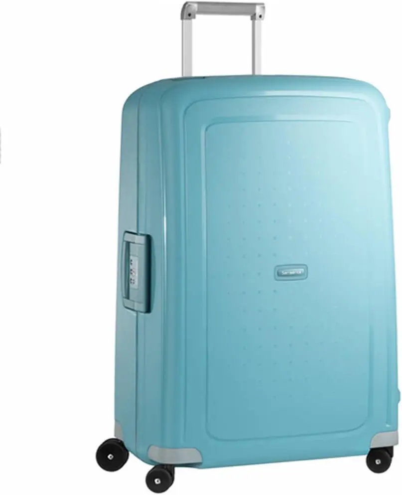 Samsonite S'Cure Hardside Luggage with Spinner Wheels, Aqua Blue, Checked-Large 28-Inch