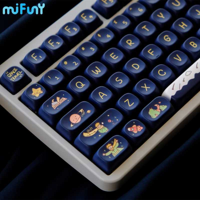 MiFuny Cute Cartoon Keycaps Prince Witch Snow Mountain Keyboard Cap XOA Profile PBT Dye Sublimation Key Caps Mechanical Keyboard