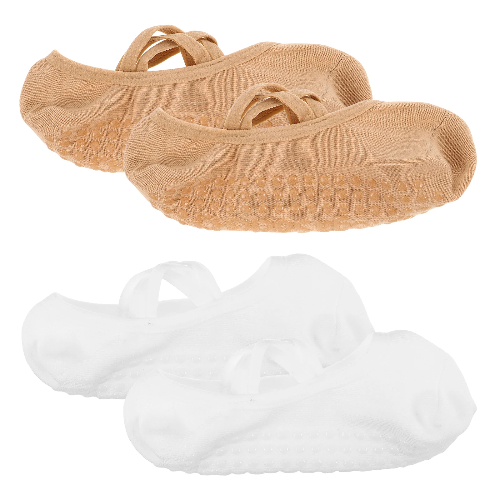 

2Pairs Nonslip Yoga Socks for Women Pilates Grip with Straps Ballet Dance Workout Dance Grip Socks