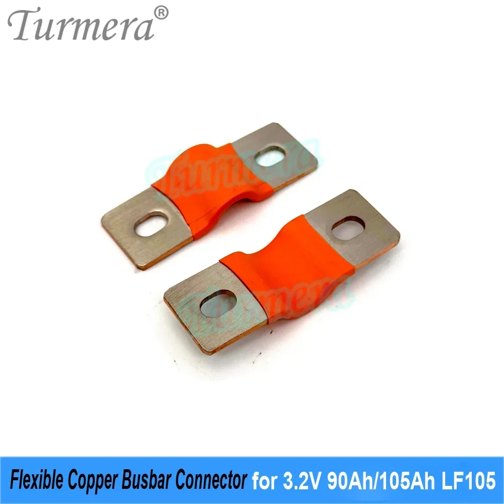 Turmera 12V 24V 48V Lifepo4 Battery Flexible Busbar Copper Connecter Hole to Hole 38mm 2mm 400A for EVE LF105 3.2V 90Ah 105Ah