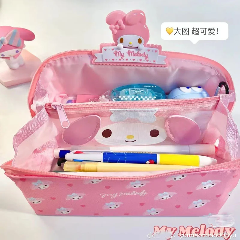 Sanrio Storage Bag Soft Cuteness Cinnamoroll Kuromi Large Capacity Pencil Case Cosmetic Bag Multifunctional Storage Bag Kawaii