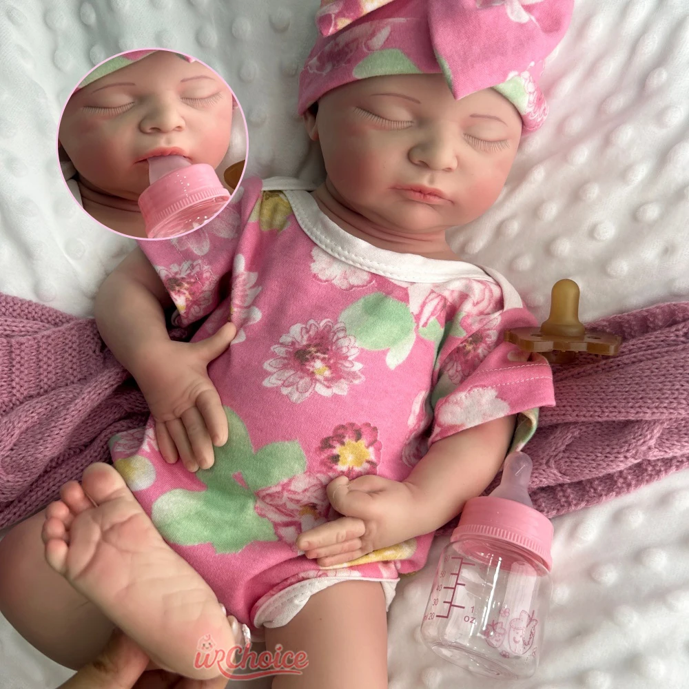 

Collectible 20Inch Silicone Reborn Baby Girl Laura Hand-Painted Veins Doll Lifelike Newborn for Adult Doll Collectors
