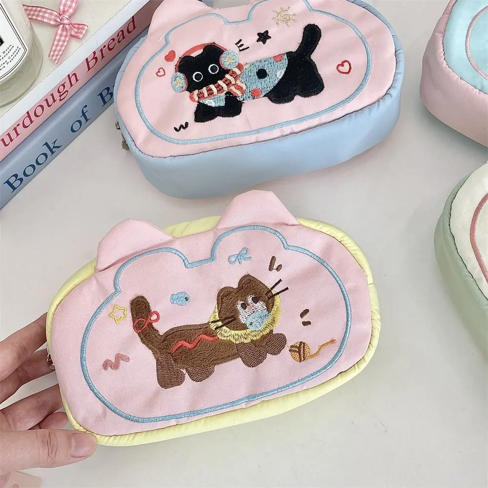 Puppy Mini Cosmetic Bag Multifunctional Candy Color Cartoon Pencil Case Pouch for Make Up Kit Soft Stationery Holder Bag Outdoor