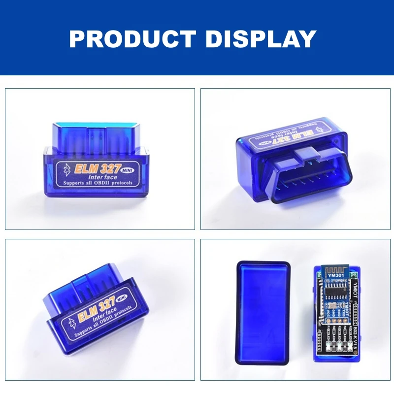 

Wireless Mini OBD2 V1.5 ELM327 Car Scanner Clear Error Code Double PCB Diagnostic ObdiiTool Latest Version B02 Bluetooth 2.0