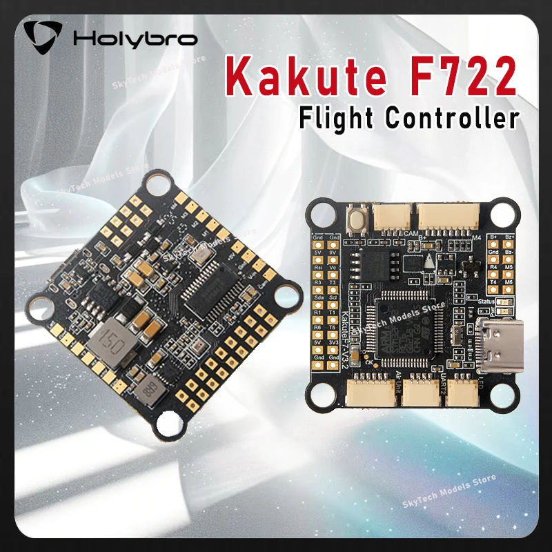 

Holybro Kakute F722 Flight Controller - 32-bit STM32F722, ICM42688P IMU, 3-8S Input, for FPV HD DIY Systems