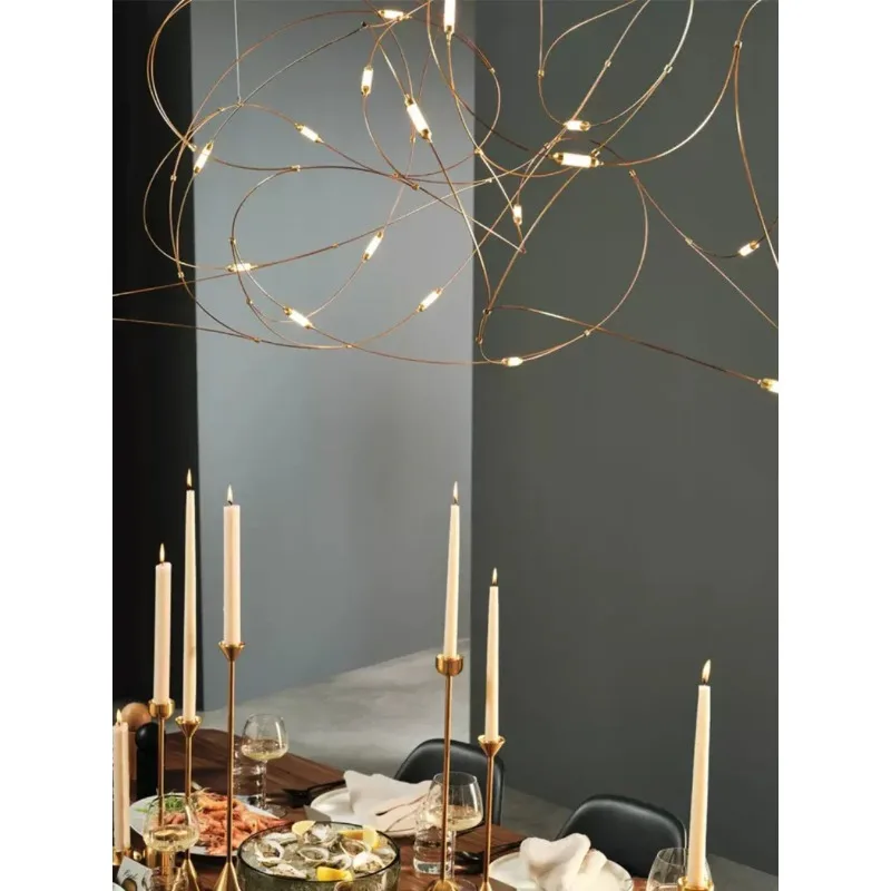 

Modern Designer Restaurant Chandelier Minimalist Creative Art Firefly Lamp Living Room Front Desk Bar Dining Room Chandelie