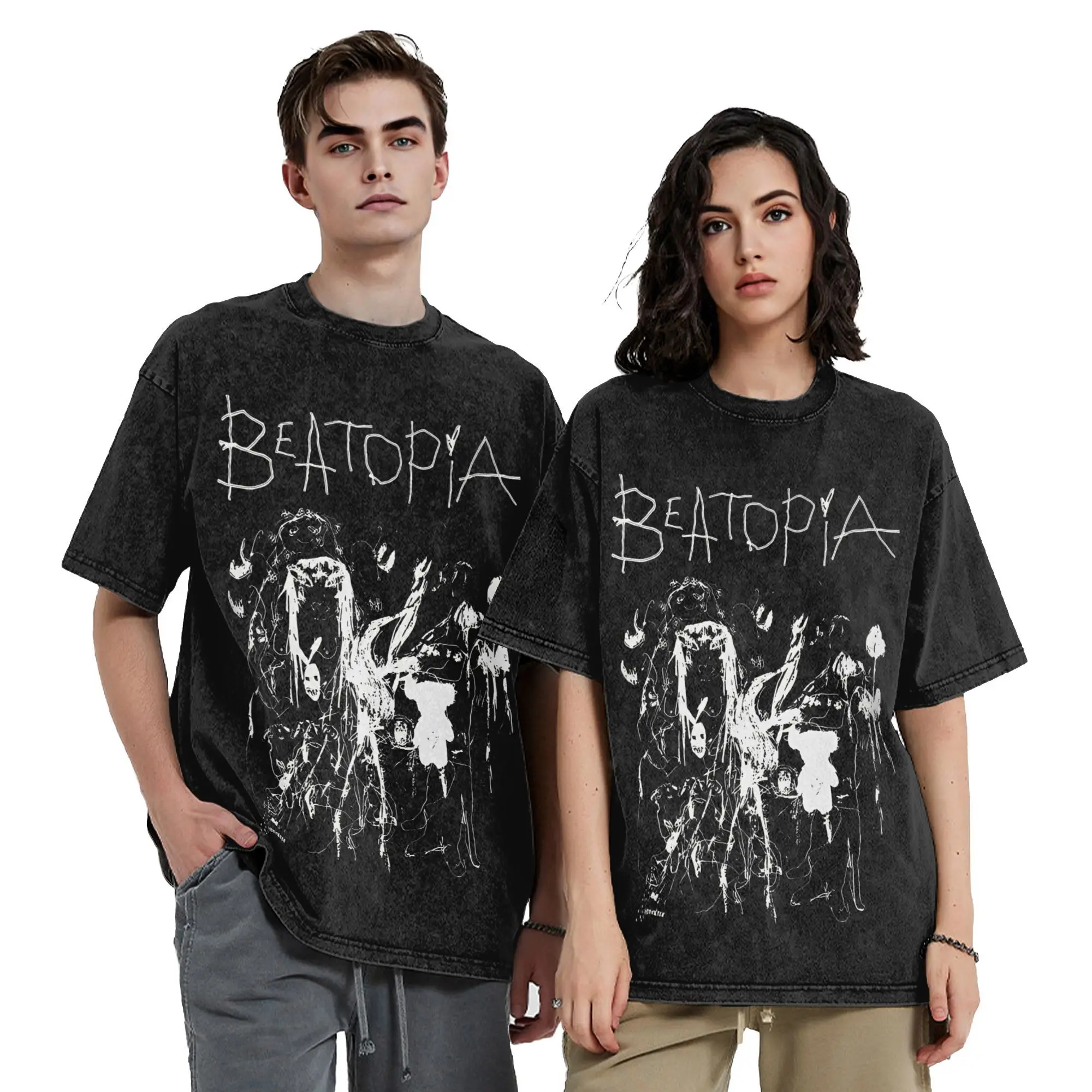 

Hip Hop Cute Album Girl Music Vintage Washed T Shirt Men Crewneck Short Sleeve Tops Beabadoobee Cotton Summer Tops Shirts