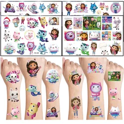 Cartoon Gabby Doll House Tattoo Stickers impermeabile originale casa delle bambole Sticker forniture per feste di compleanno giocattoli regalo per ragazze per bambini