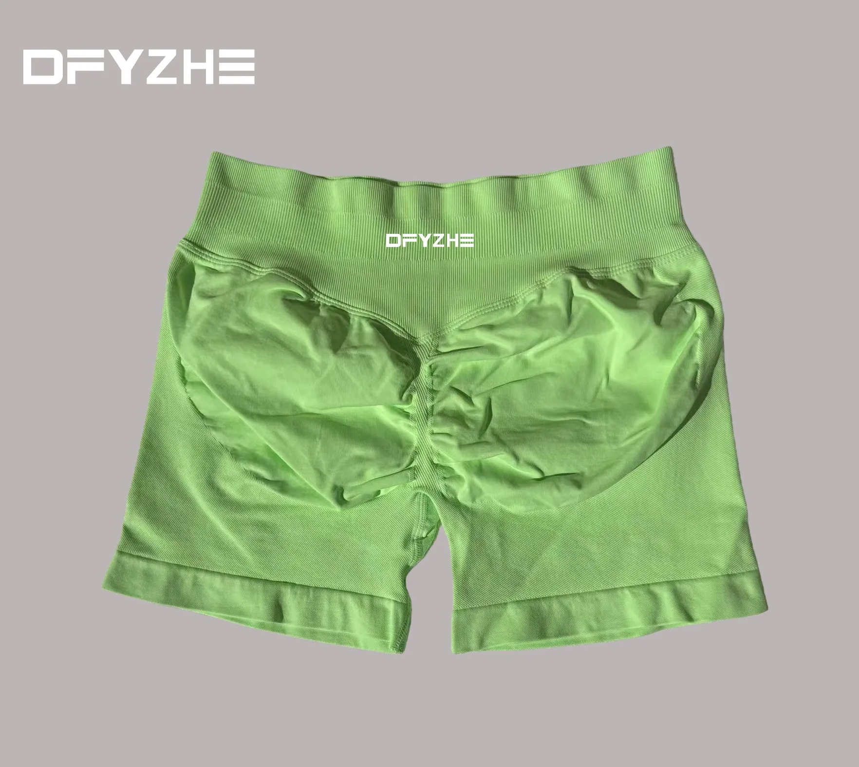 DFYZHE Impact Shorts voor dames, 4,5 inch – Naadloze geribbelde trainingsshorts met hoge taille voor yoga, fietsen en fitness