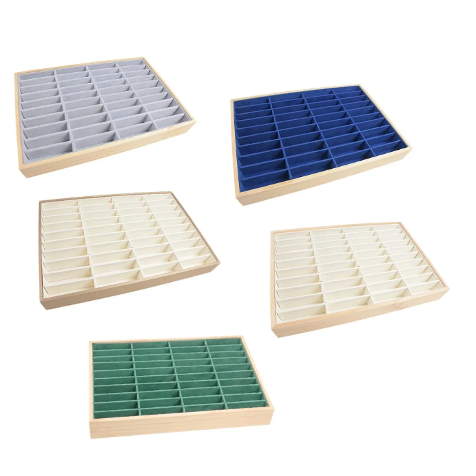 

Jewelry Tray Bracelet Holder 40 Grids Rectangle Showcase for Shopping Mall Jewelry Store Dresser Photography Live Broadcasting