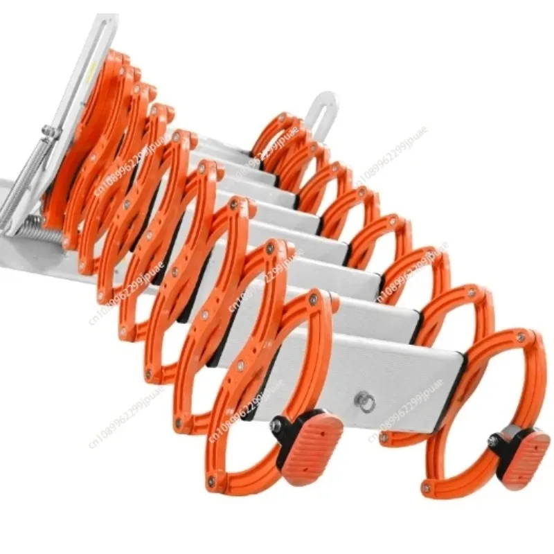 Electric Telescopic Loft Ladder Steel Retractable Attic Stairs With Handrail Remote Control