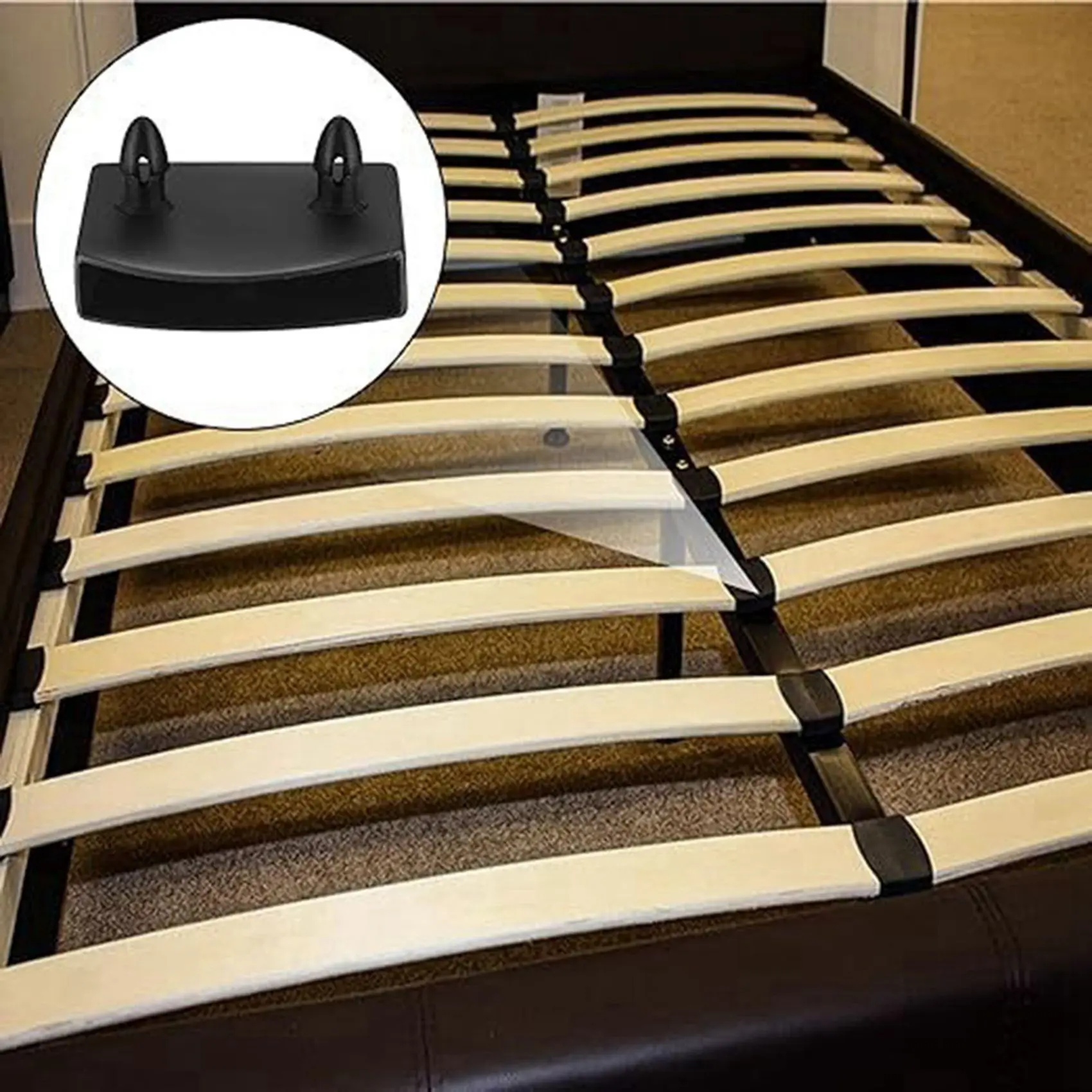 A19F-80Pcs Bed Slat End Caps Holders Connector Furniture Accessory For Holding Securing Wooden Slats Bed Board Skeleton Frame