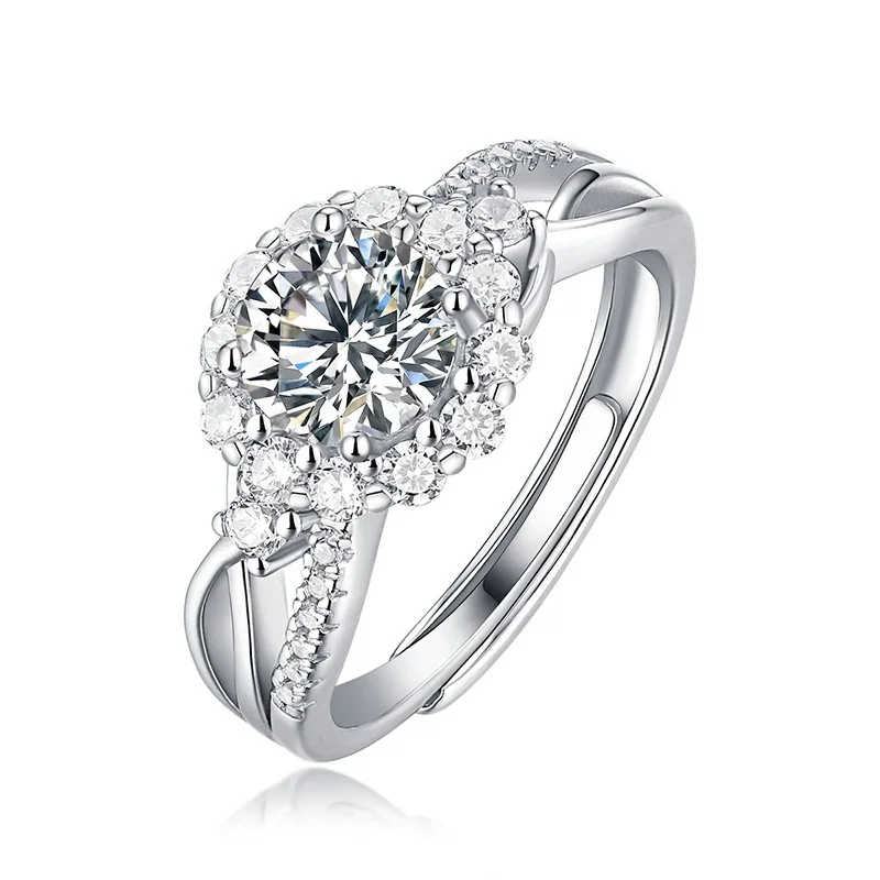 Elegant Moissanite Ring in Silver