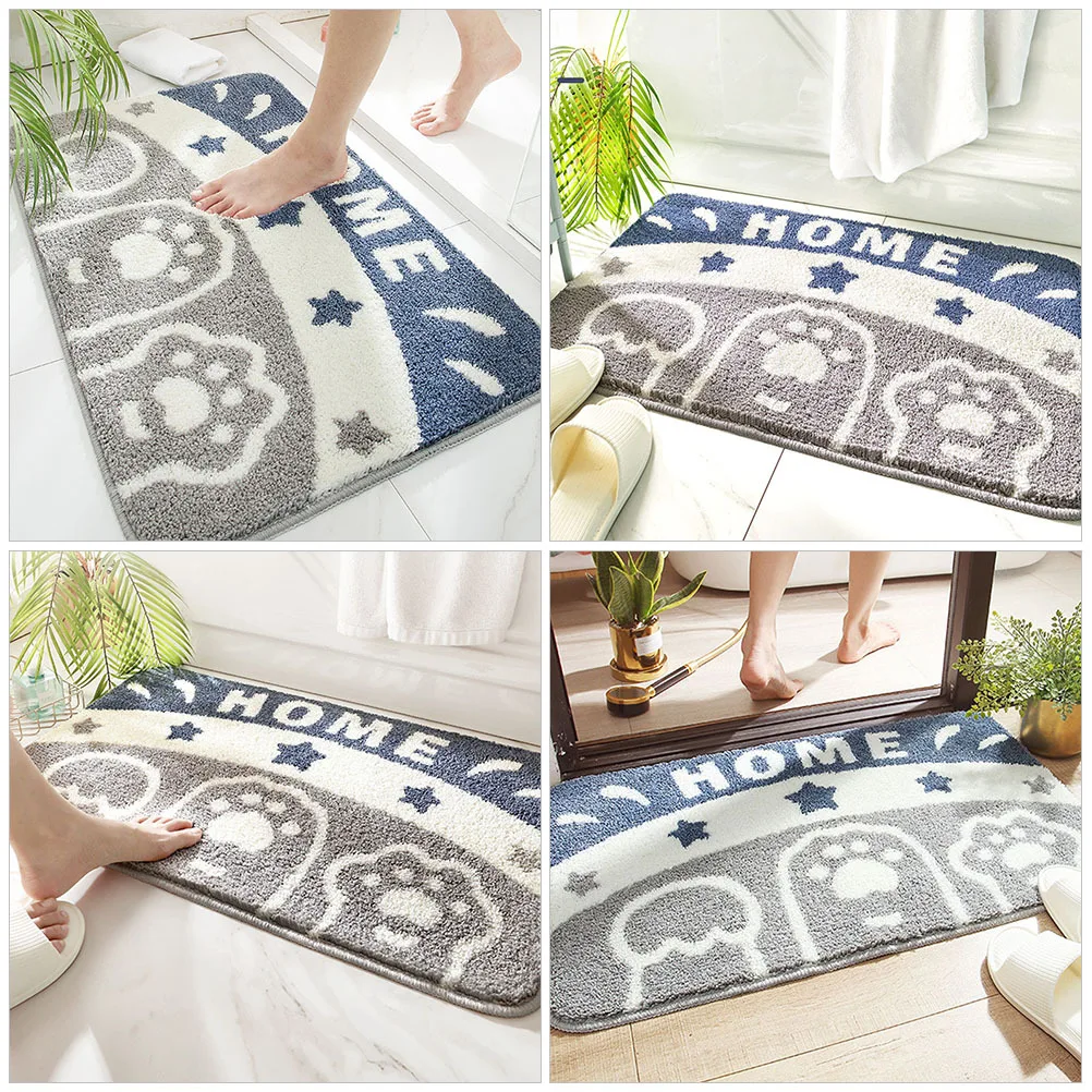 

Cartoon Anti-Slip Door Mat Soft Fluff Bathroom Floor Mat Thick Non-Slip Tpr Rubber Water Absorption Bathroom Rug for Bedroom