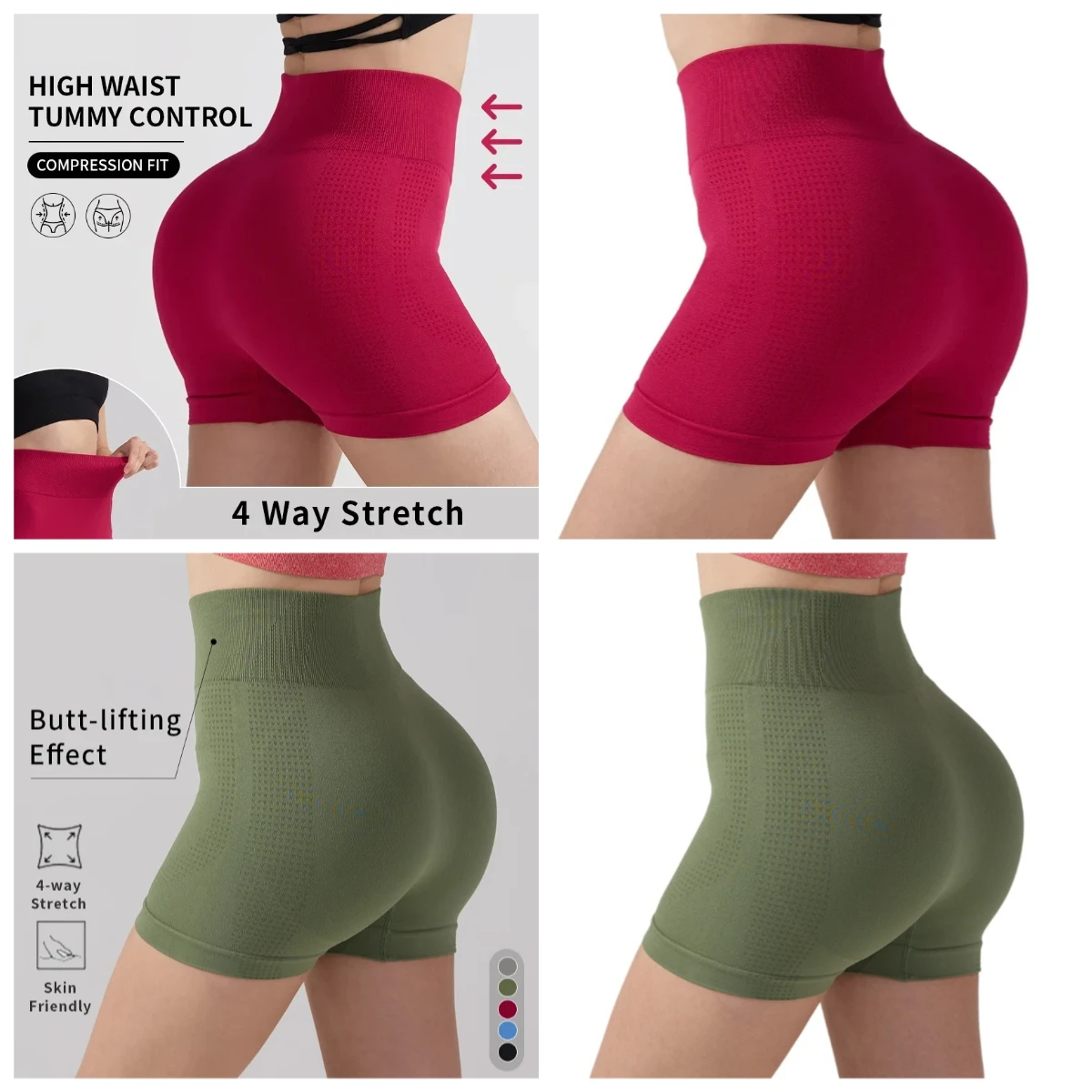 Mulheres pêssego hip fitness shorts de três pontos ciclismo esporte respirável elevador quadris calças apertadas cintura alta treinamento yoga shorts