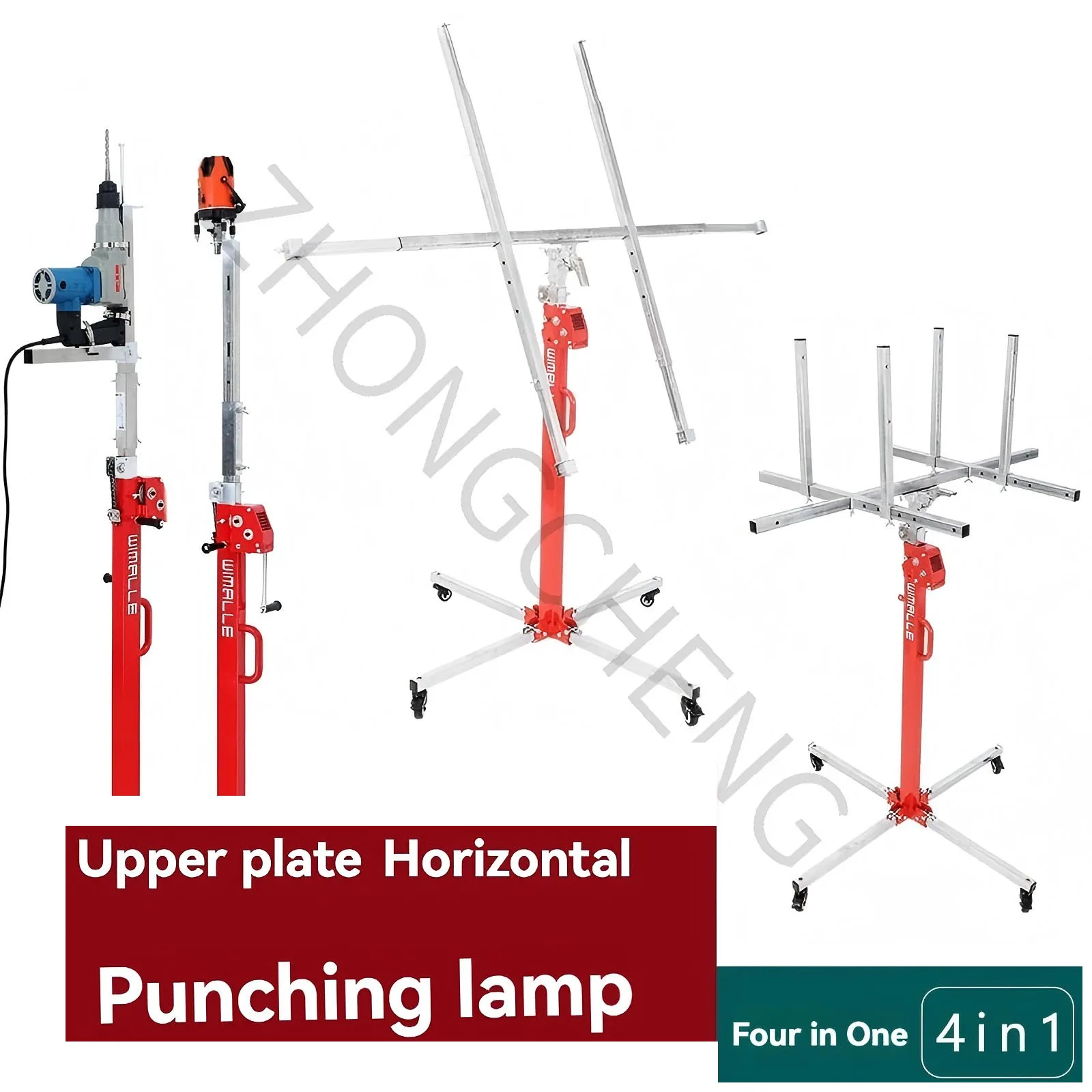 Lifting Mobile Stand Holder Ceiling Hole Punching Bracket Lamp Mounting Lifting Bracket 3M Hand-cranked Gypsum Board Lifter